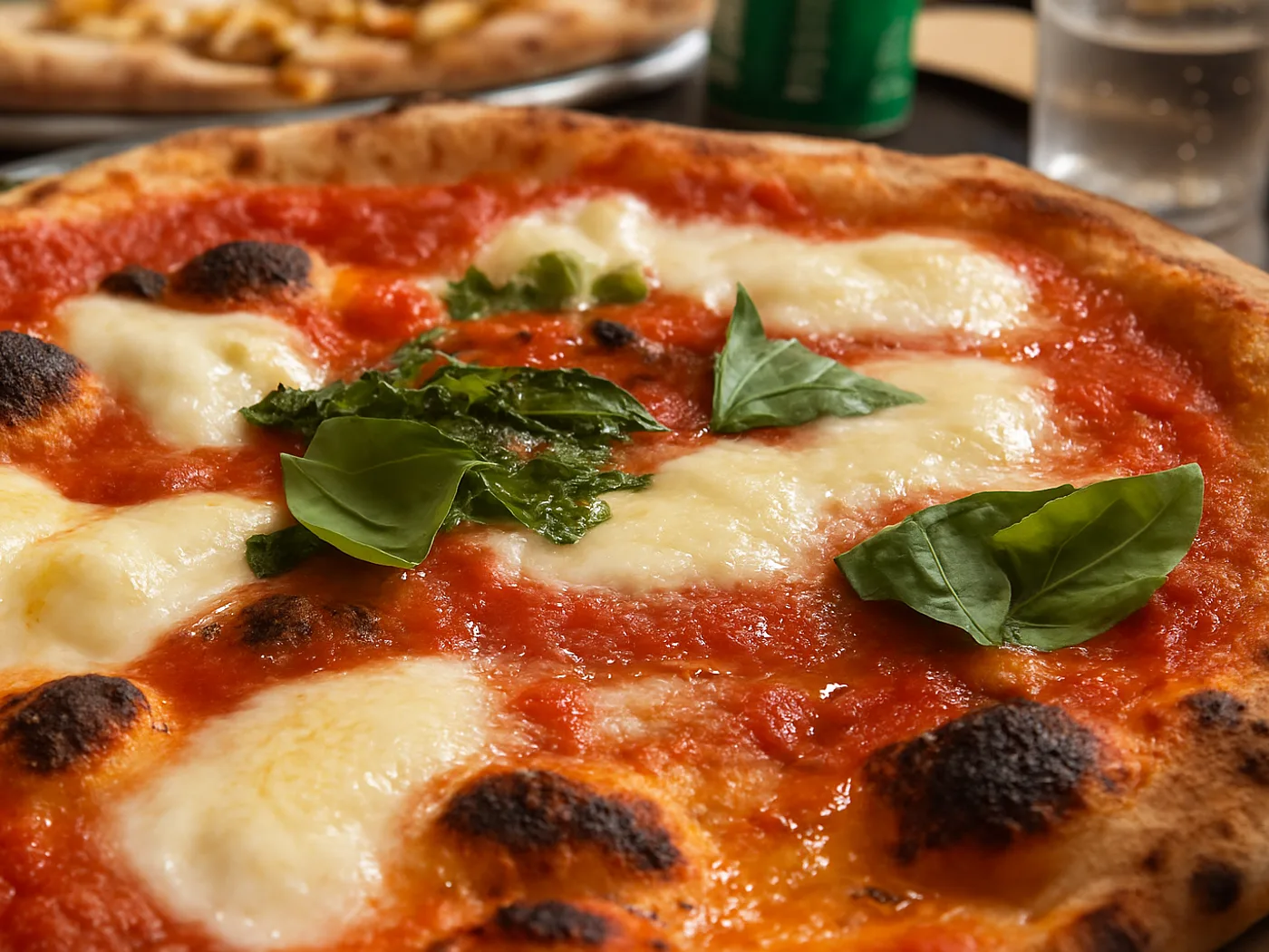 Pizza Margherita napoletana con mozzarella, pomodoro e basilico